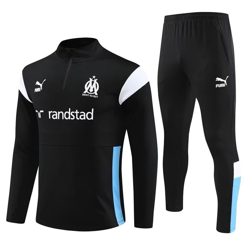 AAA Quality Marseille 23/24 Tracksuit - Black/White/Blue
